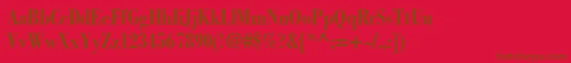 フォントBodonistdBoldcondensed – 赤い背景に茶色の文字