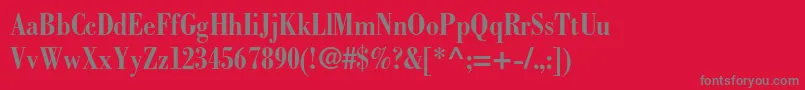 フォントBodonistdBoldcondensed – 赤い背景に灰色の文字