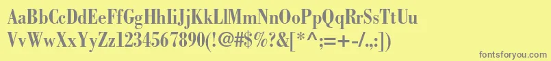 フォントBodonistdBoldcondensed – 黄色の背景に灰色の文字