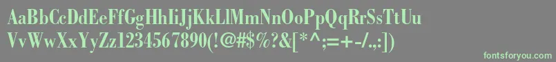 BodonistdBoldcondensed-fontti – vihreät fontit harmaalla taustalla