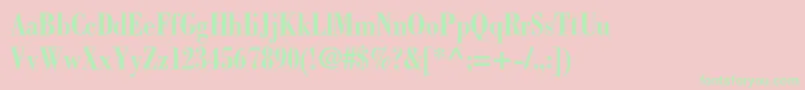 BodonistdBoldcondensed-Schriftart – Grüne Schriften auf rosa Hintergrund