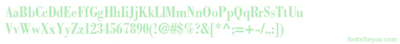 BodonistdBoldcondensed-fontti – vihreät fontit valkoisella taustalla