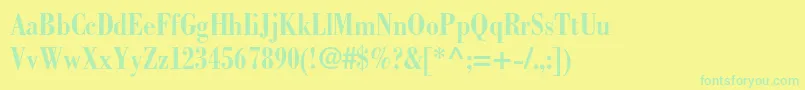 BodonistdBoldcondensed Font – Green Fonts on Yellow Background