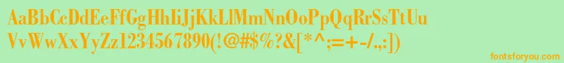 Шрифт BodonistdBoldcondensed – оранжевые шрифты на зелёном фоне