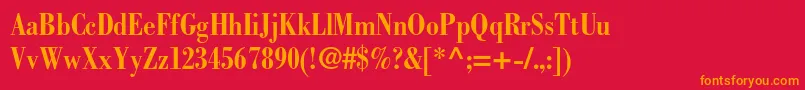 BodonistdBoldcondensed Font – Orange Fonts on Red Background