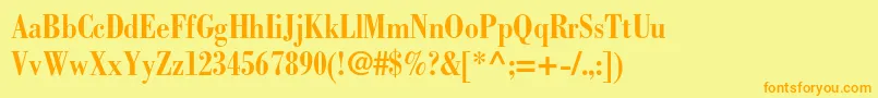 BodonistdBoldcondensed Font – Orange Fonts on Yellow Background