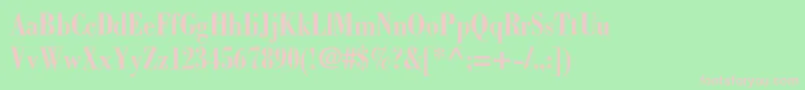 BodonistdBoldcondensed-Schriftart – Rosa Schriften auf grünem Hintergrund