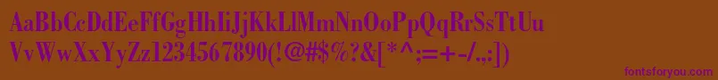 BodonistdBoldcondensed Font – Purple Fonts on Brown Background