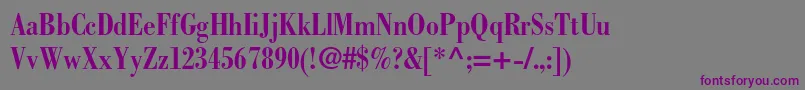 BodonistdBoldcondensed-fontti – violetit fontit harmaalla taustalla