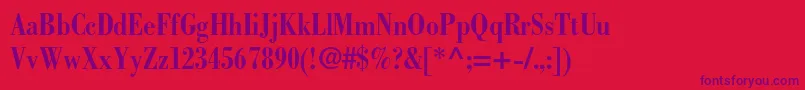 BodonistdBoldcondensed Font – Purple Fonts on Red Background