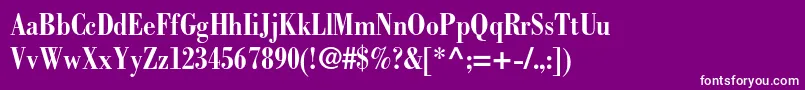 フォントBodonistdBoldcondensed – 紫の背景に白い文字