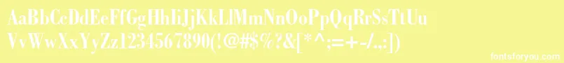 フォントBodonistdBoldcondensed – 黄色い背景に白い文字