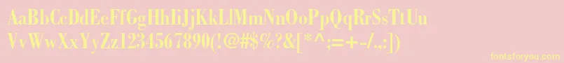 BodonistdBoldcondensed-Schriftart – Gelbe Schriften auf rosa Hintergrund