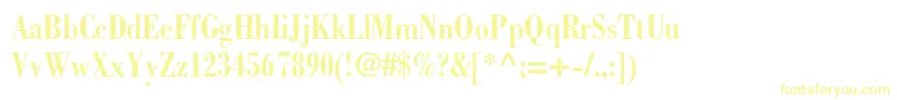 BodonistdBoldcondensed-Schriftart – Gelbe Schriften auf weißem Hintergrund