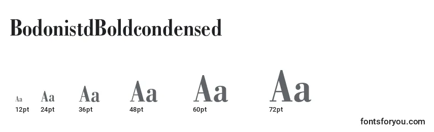 Размеры шрифта BodonistdBoldcondensed