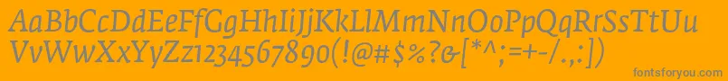 Czcionka FedraserifaproBookitalic – szare czcionki na pomarańczowym tle
