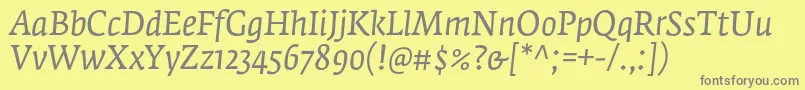Шрифт FedraserifaproBookitalic – серые шрифты на жёлтом фоне