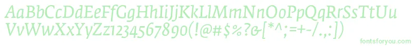 フォントFedraserifaproBookitalic – 緑のフォント