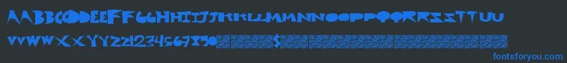 Cutblox-Schriftart – Blaue Schriften auf schwarzem Hintergrund