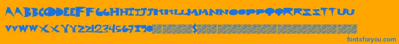 Cutblox Font – Blue Fonts on Orange Background