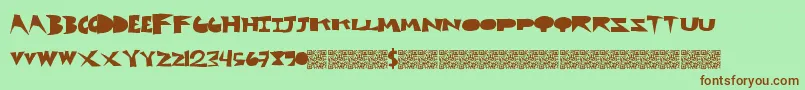 Cutblox Font – Brown Fonts on Green Background