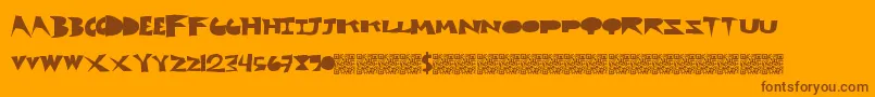 Cutblox Font – Brown Fonts on Orange Background