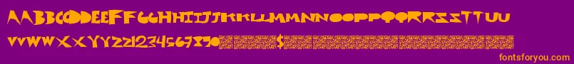 Cutblox Font – Orange Fonts on Purple Background