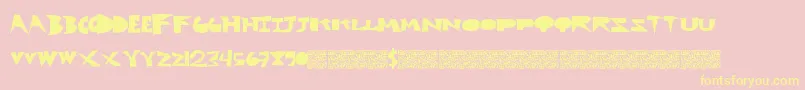 Cutblox-Schriftart – Gelbe Schriften auf rosa Hintergrund