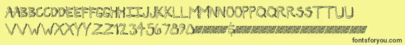 Secretticklemb Font – Black Fonts on Yellow Background