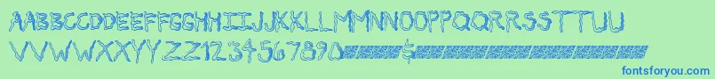 Secretticklemb Font – Blue Fonts on Green Background