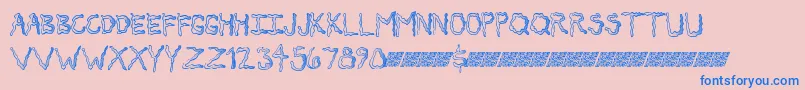 Secretticklemb Font – Blue Fonts on Pink Background