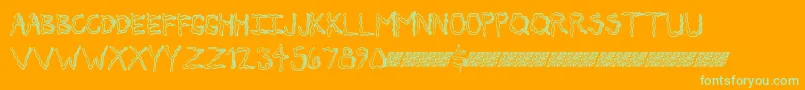 Secretticklemb Font – Green Fonts on Orange Background