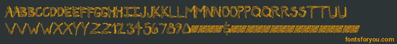 Secretticklemb Font – Orange Fonts on Black Background