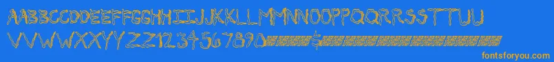 Secretticklemb Font – Orange Fonts on Blue Background