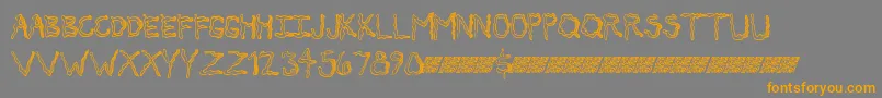 Secretticklemb Font – Orange Fonts on Gray Background