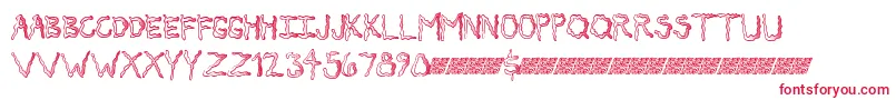 Secretticklemb Font – Red Fonts on White Background