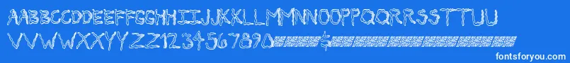 Secretticklemb Font – White Fonts on Blue Background