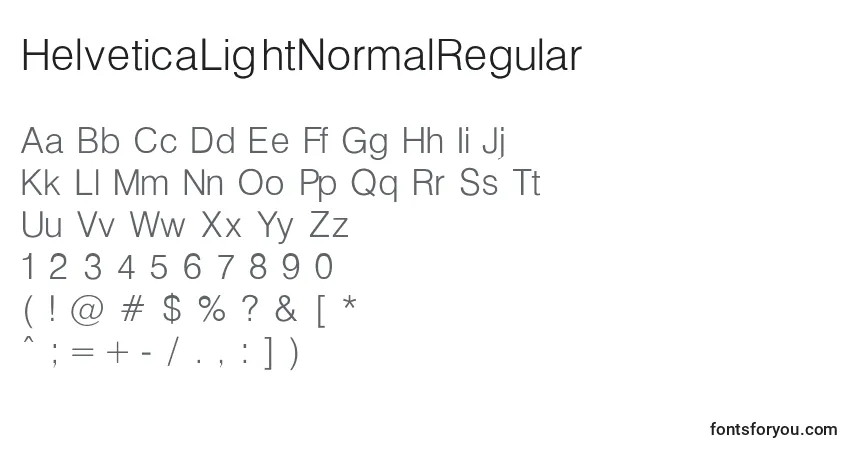 Schriftart HelveticaLightNormalRegular – Alphabet, Zahlen, spezielle Symbole