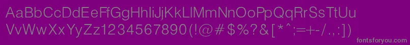 Fonte HelveticaLightNormalRegular – fontes cinzas em um fundo violeta