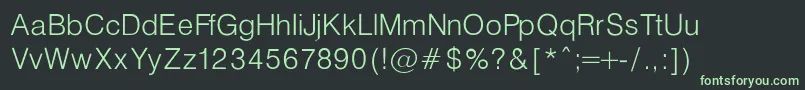 フォントHelveticaLightNormalRegular – 黒い背景に緑の文字