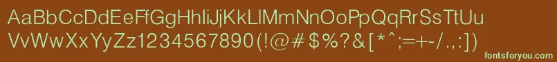 Шрифт HelveticaLightNormalRegular – зелёные шрифты на коричневом фоне