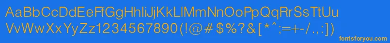 Czcionka HelveticaLightNormalRegular – pomarańczowe czcionki na niebieskim tle