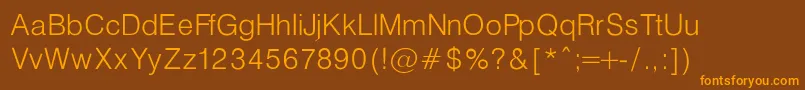 Czcionka HelveticaLightNormalRegular – pomarańczowe czcionki na brązowym tle