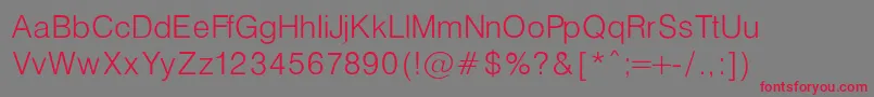 Czcionka HelveticaLightNormalRegular – czerwone czcionki na szarym tle