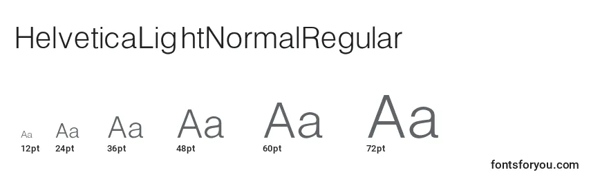 Размеры шрифта HelveticaLightNormalRegular