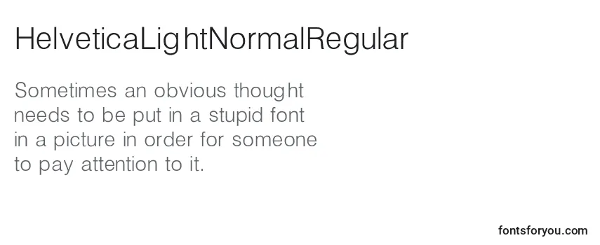 HelveticaLightNormalRegular Font