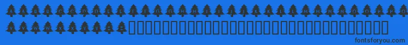 KrOhChristmasTree Font – Black Fonts on Blue Background