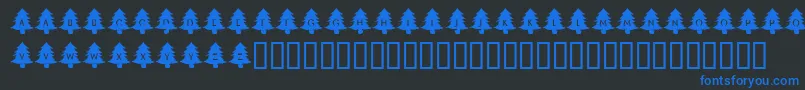 KrOhChristmasTree Font – Blue Fonts on Black Background