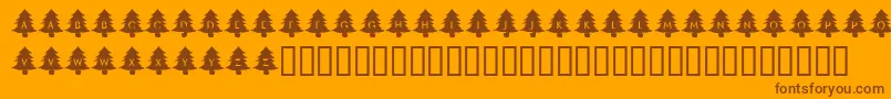 KrOhChristmasTree Font – Brown Fonts on Orange Background