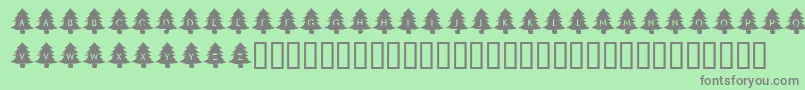 KrOhChristmasTree Font – Gray Fonts on Green Background